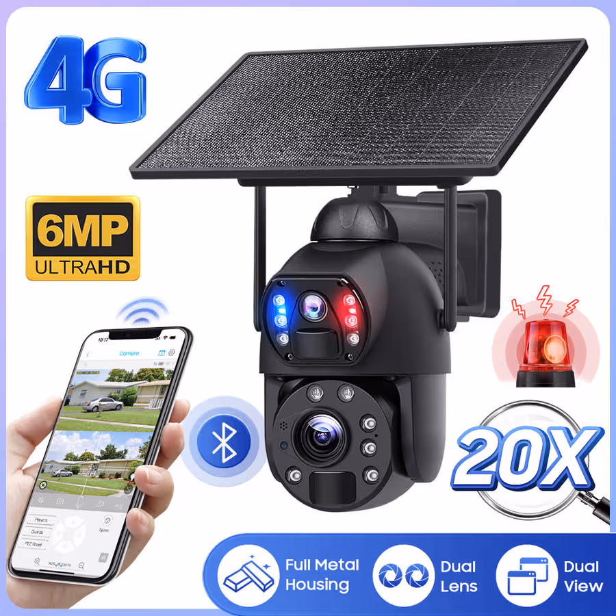 20X Zoom 4G Solar Dual Lens PTZ Camera