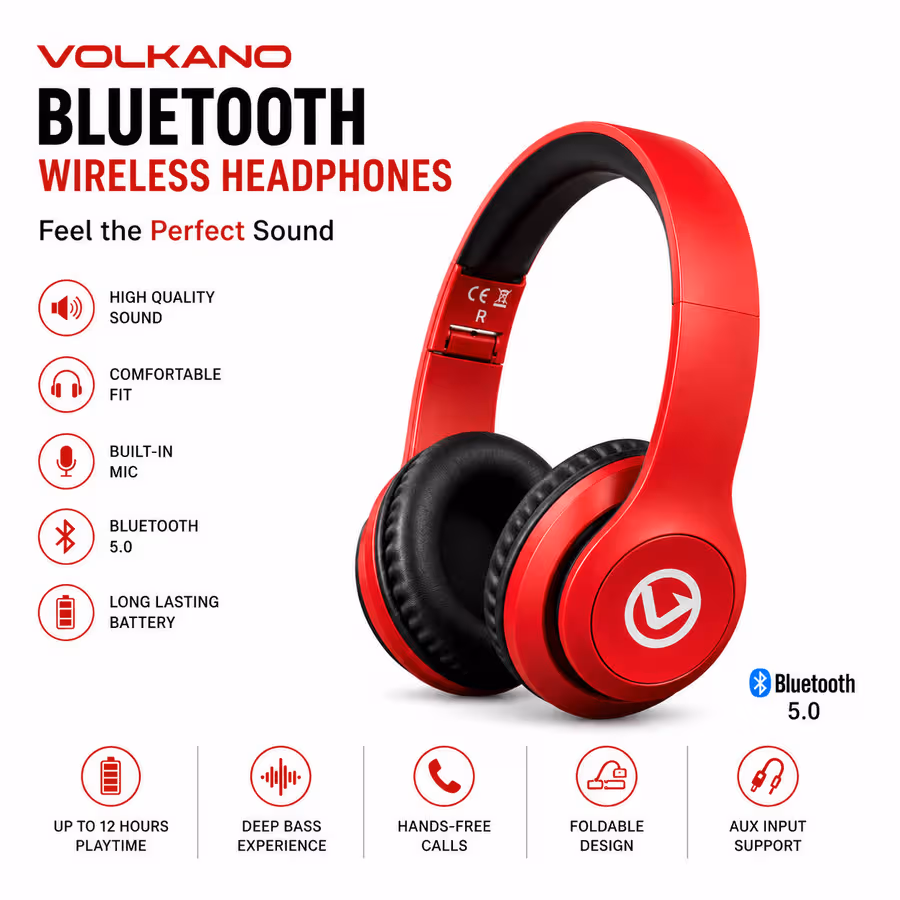 Volkano Bluetooth Wireless Headphones