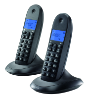 Motorola C1002 Duo Cordless Dect Phones Black