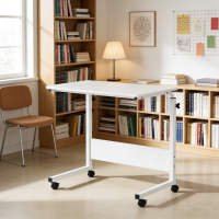 Steel & Rose Gia Height Adjustable Mobile White Student Desk