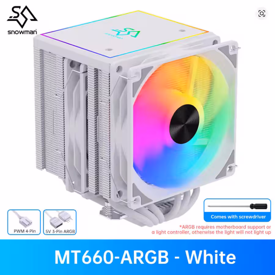 CPU COOLER SNOWMAN MT660 AMD AM5, AM4 up to Ryzen 9 Intel 1851, 1700, 2011, 1200, 1151, X79, X99 i9
