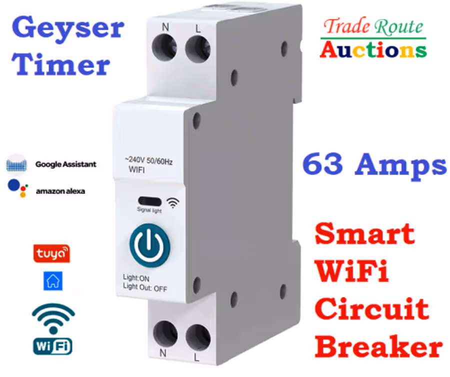 Wireless WiFi Smart WiFi Geyser timer switch - Smart Life/Tuya app 63A WiFi Smart Circuit Breaker