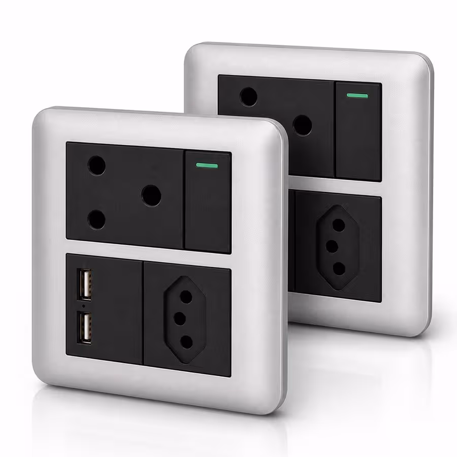 2 Pack Wall Socket with USB – SA 3 Pin Dual USB Power Outlet