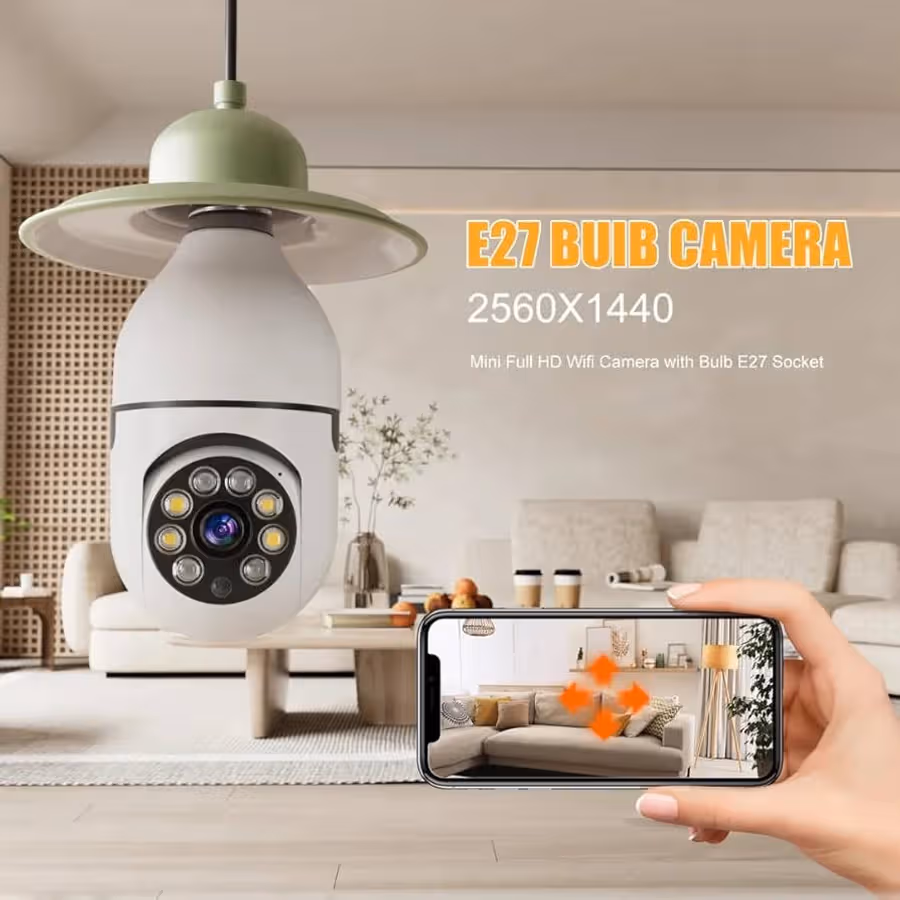 Generic Wireless WiFi Light Bulb Camera Security Camera- 32G Card