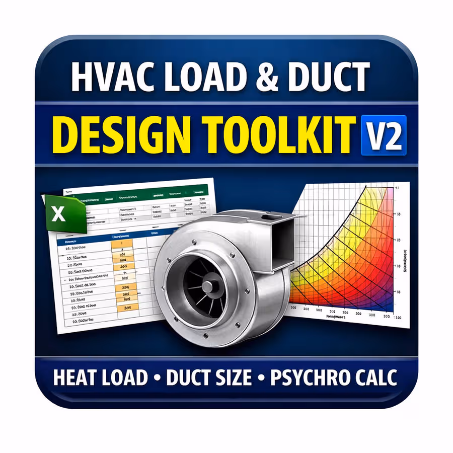 HVAC Load & System Design Excel Toolkit (ASHRAE-Based)