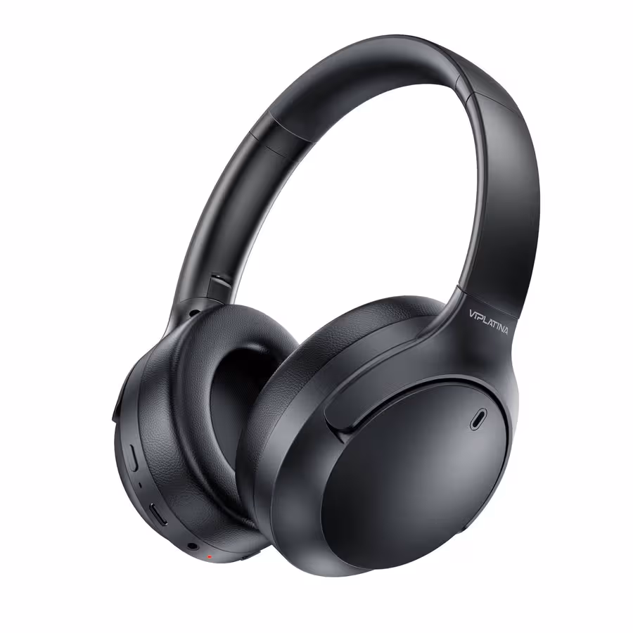 VIPLATINA HP13 Wireless Headphones,Upto 60Hours Playback HIFI ANC Stereo Sound 10M, Black