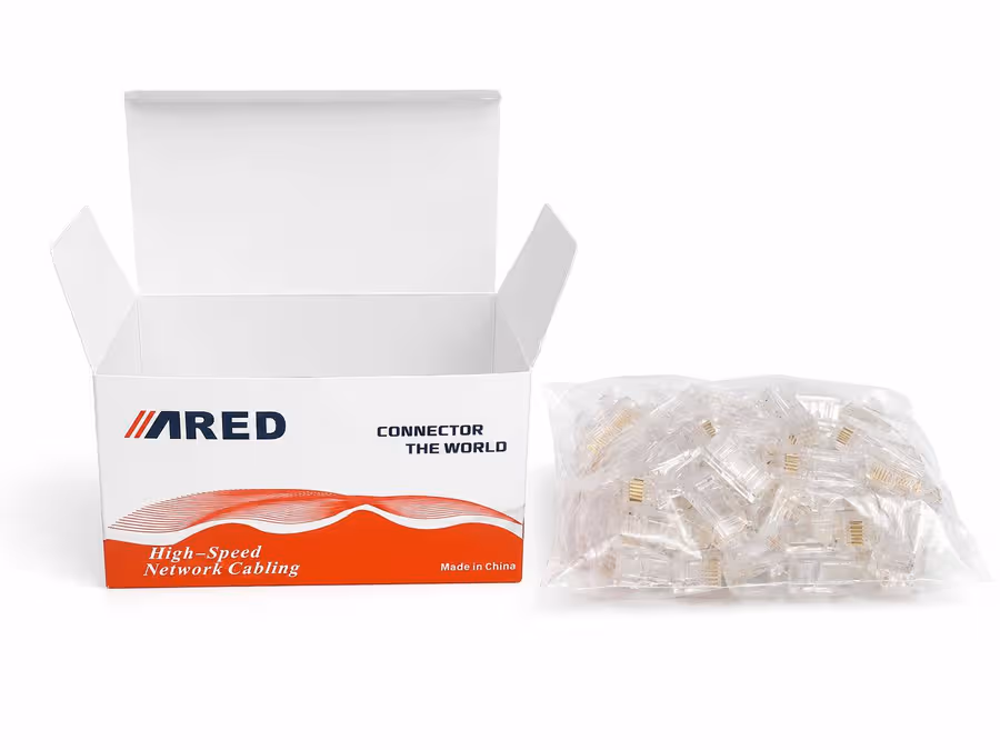 Cat6 RJ45 connectors box of 100 - high-quality network cable connectors