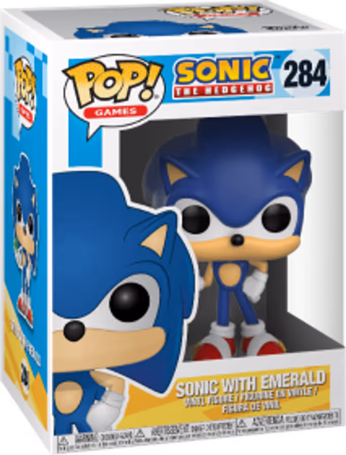 Funko Pop! Games 284: Sonic the Hedgehog - Sonic with Emerald Vinyl Figure (New)