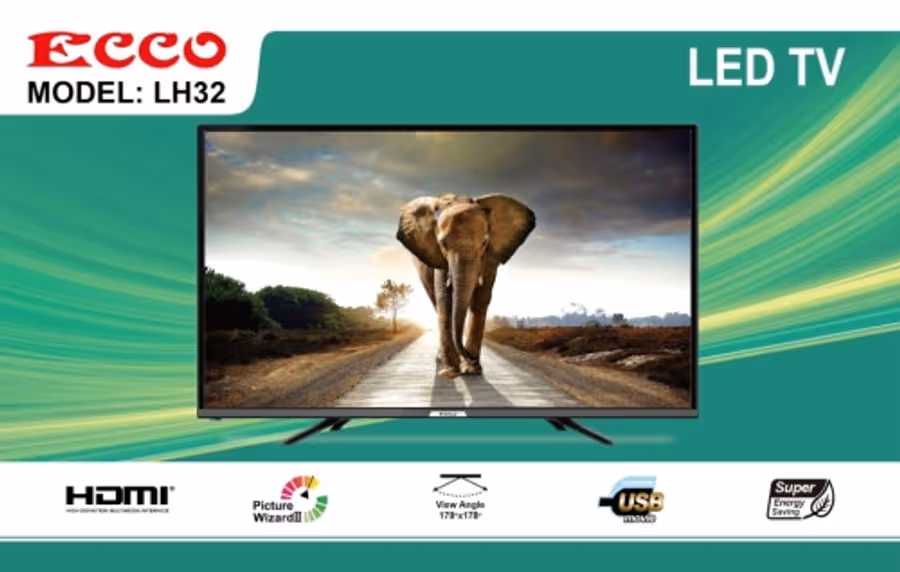 ECCO 32` HD LED TV VGA HDMI USB (A322L)