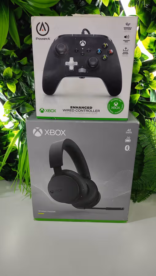 Xbox Stereo Headset & PowerA Enhanced Wired Xbox Controller Combo (New Open Box Stock)