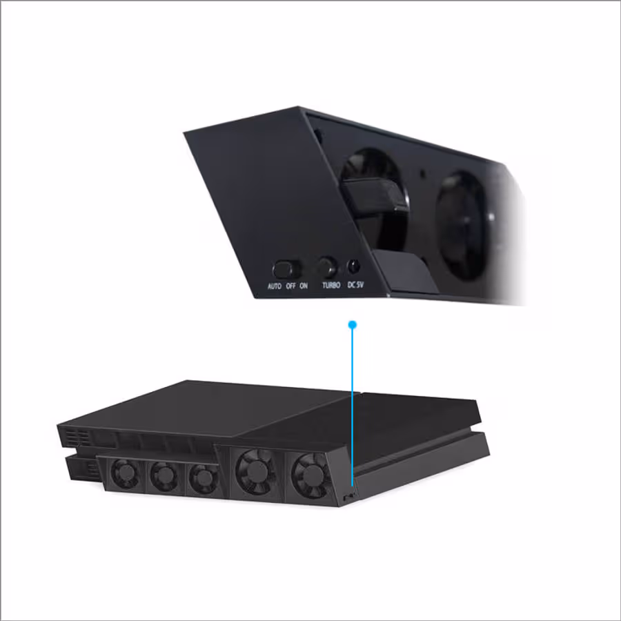 PlayStation 4 Super Cooling Fan DOBE 5 Fan Turbo Cooler Auto/Manual Switch