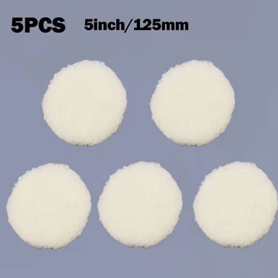 🚗 5pcs 5-Inch (125mm) Wool Car Polishing Pad Kit