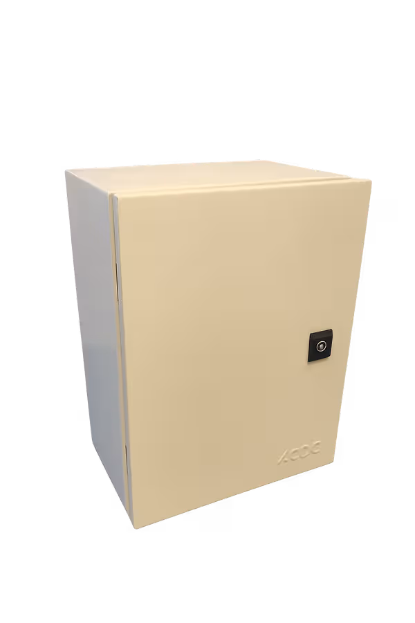 ACDC STEEL ENCLOSURE GREY LOCKABLE 1-KEY HOLE 400x300x200mm MB-4030D200G