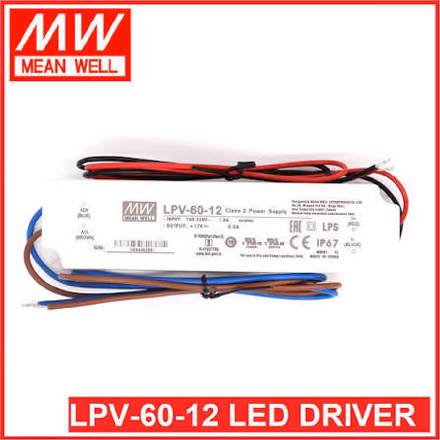 LPV-60-12 MEANWELL 60W 5A 12V Single Output Switching Power Supply AC-DC LED driver