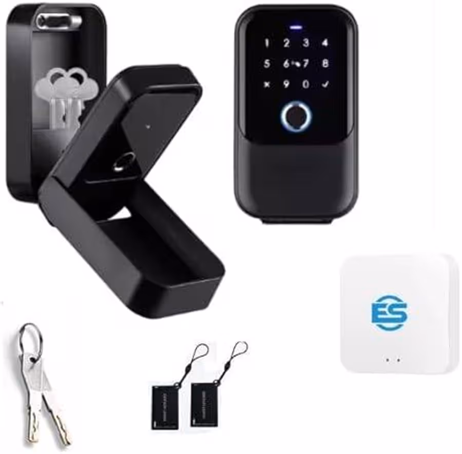 ES EchoSmart K5 Airbnb Smart Key Box lock with Smart Life/Tuya WiFi Gateway+ Manual Keys Included