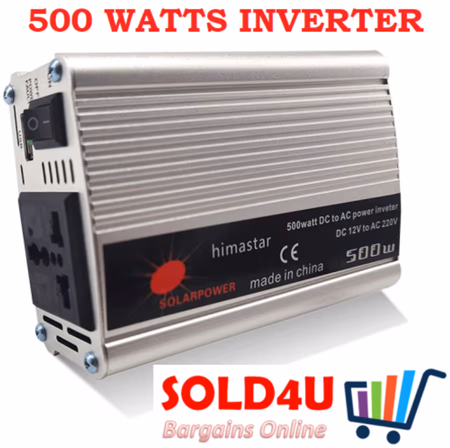 500 Watts 12v DC to 220v AC Inverter - 500W Peak Power 12V Inverter