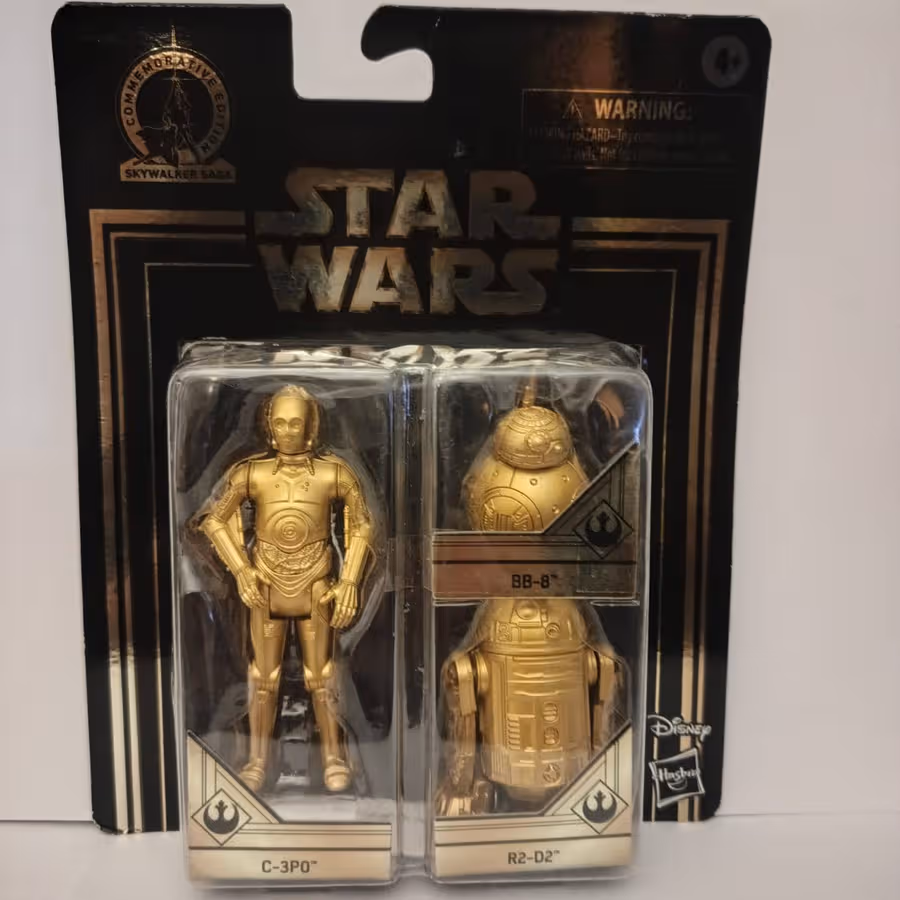 Star Wars Skywalker Saga GOLD Commemorative Edition – C-3PO, R2-D2 & BB-8 – Three-Pack