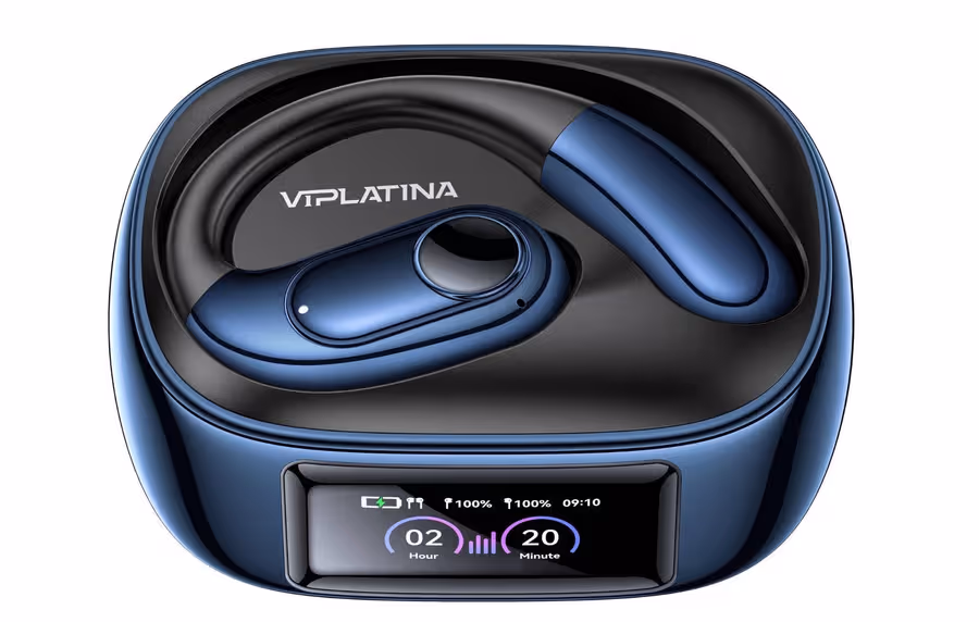 VIPLATINA VT45 OWS Open-Ear Wireless Earbuds VT45, Clip-on-Ear Design, with Charging Case