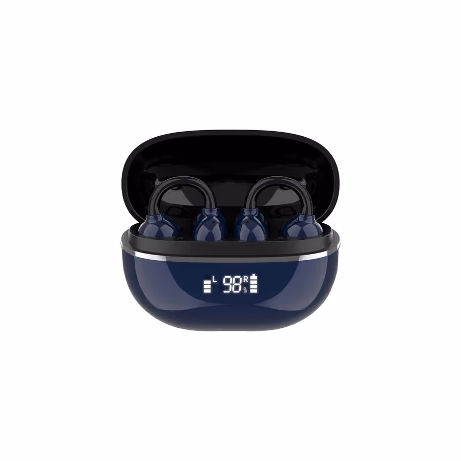 AW LDNIO T09 Wireless Bluetooth Earbuds, Open Ear Clip Design, Noise Reduction, Touch Control