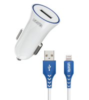 LOOPD 1 Port 2.1A Wall Charger With MFI Cable White