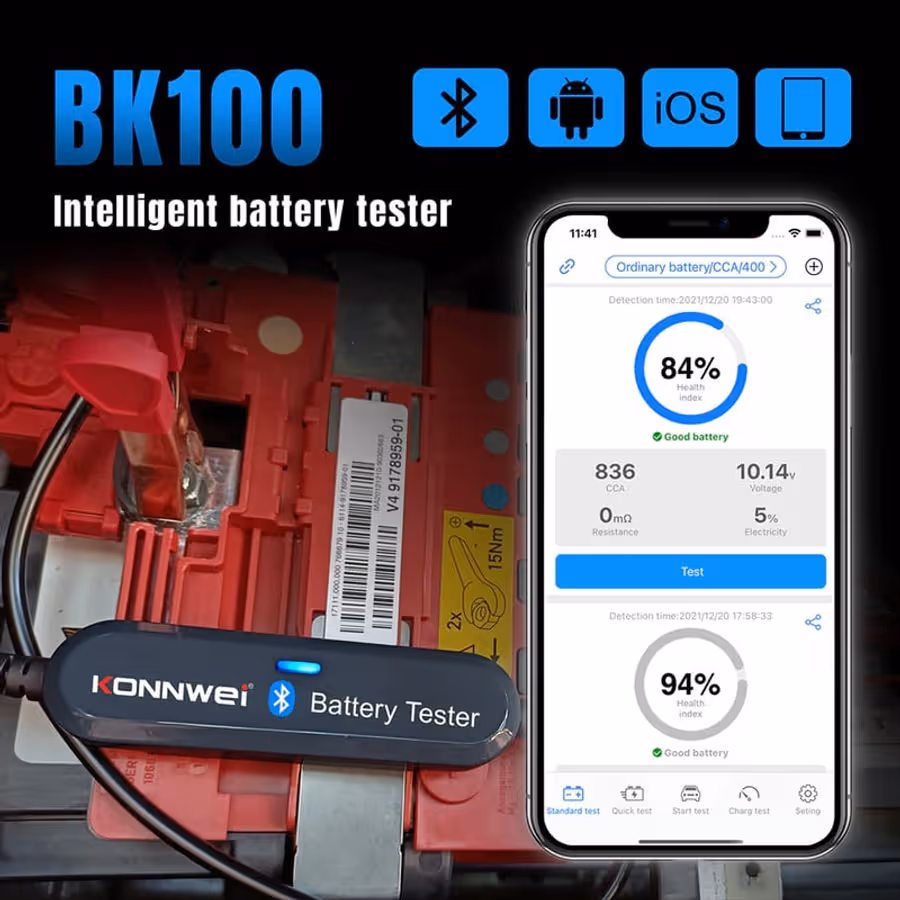 Car Battery Tester Konnwei BK100 Wireless BT BlueTooth