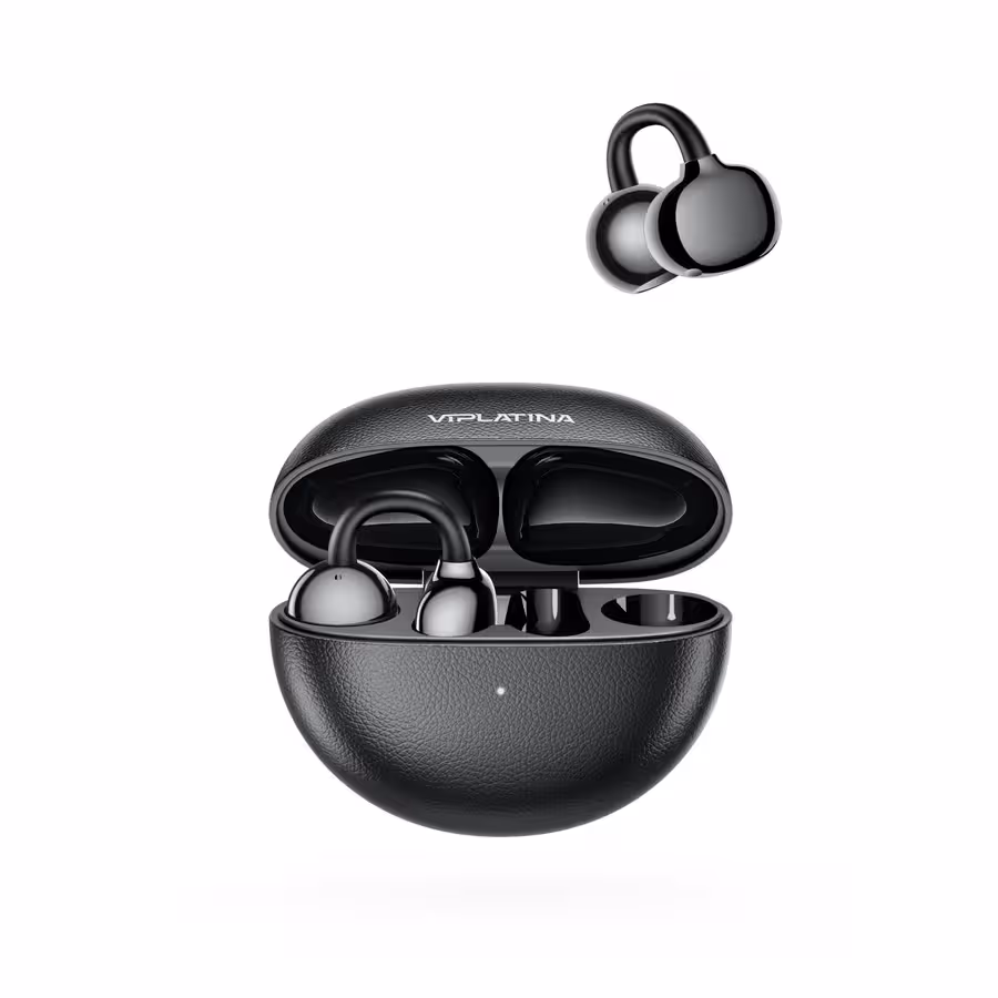 VIPLATINA VT47 Ear Clip Earbuds, Bluetooth 5.4, HiFi Sound, 4H Playtime with 20H Charging Case,TypeC