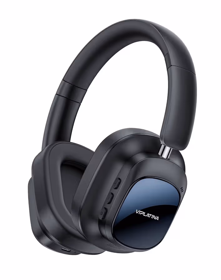 VIPLATINA HP20 Wireless Over-Ear Headphones, Black, Bluetooth, Noise Isolation