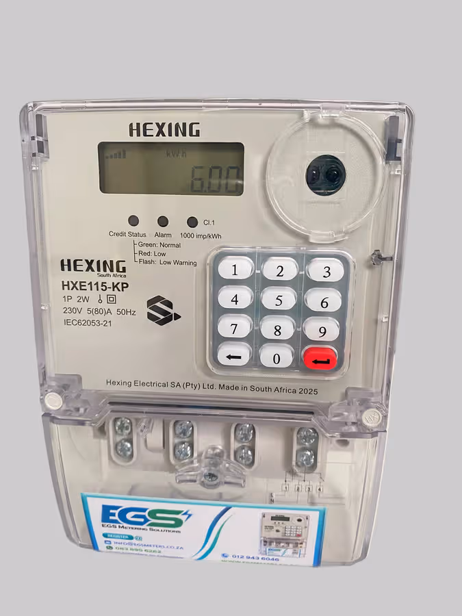 EGS - Hexing Single Phase 80A Prepaid meter