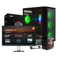 PCBuilder Ryzen 5 5600GT DEFENDER Win11 Gaming PC + Xiaomi 24" FHD Monitor